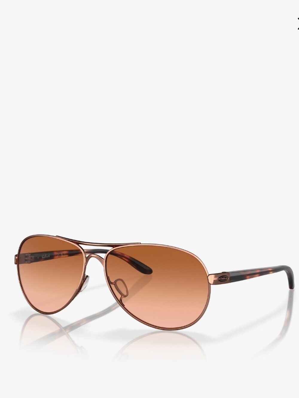 Oakley Feedback Rose Gold Pilot Sunglasses Brown Gradient Lenses 004079-01 -Case